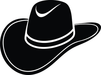 Beautiful Black Cowboy Hat Vector Illustration Silhouette
