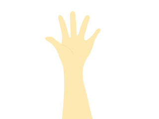 Fototapeta premium hands reaching out. Raised hand with visible palm. 