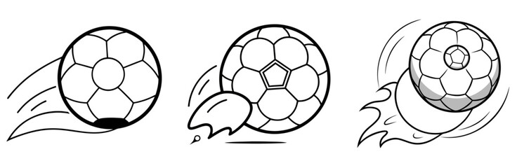 Obraz premium Soccer Ball Bouncing Coloring Book Page - Outline Vector Line Art