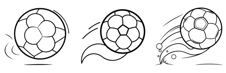 Obraz premium Soccer Ball Bouncing Coloring Book Page - Outline Vector Line Art