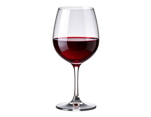Elegant Glass of Red Wine with Light Reflection, Isolated on Transparent Background PNG