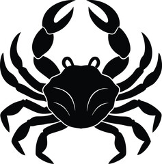 Black Toy Crab Silhouette On White Background
