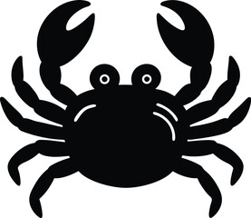 Black Toy Crab Silhouette On White Background
