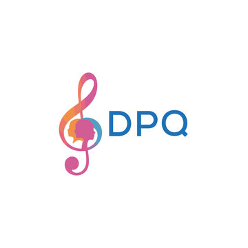 DPQ &ldquo;Creative music logo with human silhouettes and treble clef in gradient colors, DPQ Later Logo, modern artistic design isolated on white background&rdquo;
