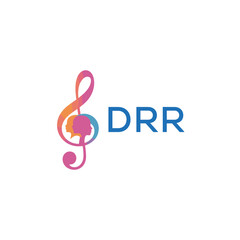 Fototapeta premium DRR “Creative music logo with human silhouettes and treble clef in gradient colors, DRR Later Logo, modern artistic design isolated on white background” 