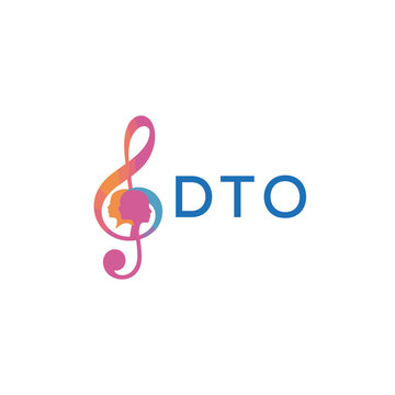 DTO &ldquo;Creative music logo with human silhouettes and treble clef in gradient colors, DTO Later Logo, modern artistic design isolated on white background&rdquo;
