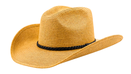 Classic Straw Cowboy Hat with Black Band
