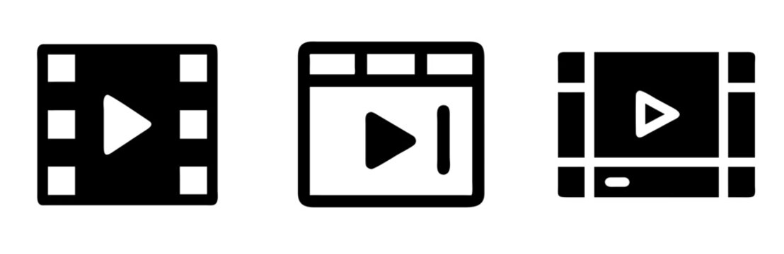 Video Icon - Media and Playback Symbol Vector Illustration
