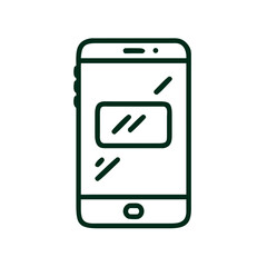 Smartphone icon in minimalistic style with simple line design  