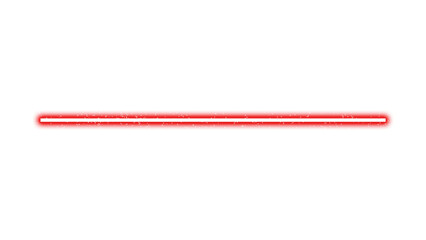 Long Red neon line. Glowing bright neon light with grains. Vibrant red glow flashing neon effect. Transparent background design element. Modern light streak. Digital art decoration PNG Cutout