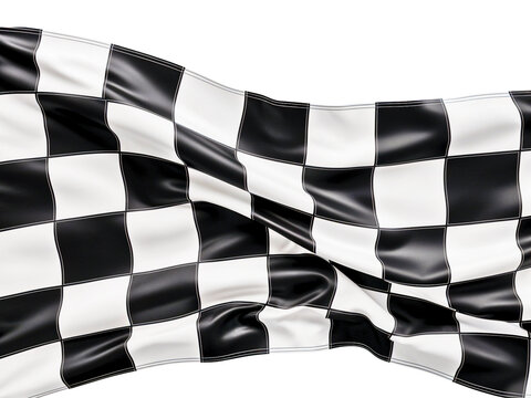 Waving black and white checkered racing flag
