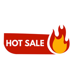 Hot Sale Banners with Burning Fire and Typography for Social Media Marketing. Special Offer for Shop or Discounter