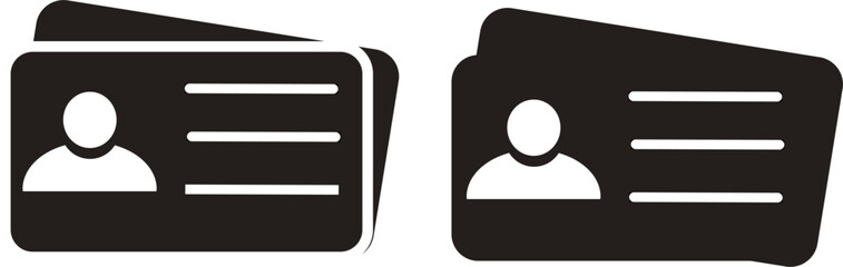  ID card icon, Identification card, Employee clerk card, Design for website and mobile app