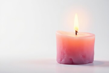 Vibrant, colorful candle flame, isolated on white , relaxation, shape, beauty