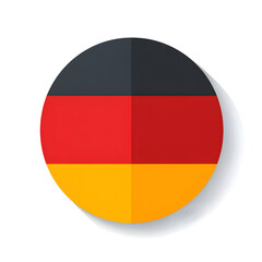 Fototapeta premium German Flag Circle Icon on Transparent Background