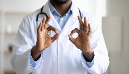 Naklejka premium Doctor Showing Double Okay Gesture