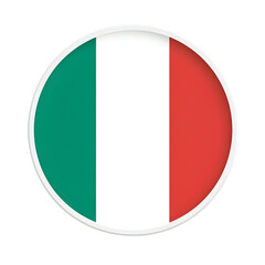 Italian Flag Circle Icon on Transparent Background
