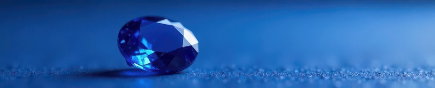 Deep blue sapphire gemstone, vibrant color, smooth surface, sparkle, jewelry