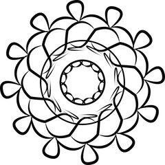 circle design with one color for black art a lotus mandala	