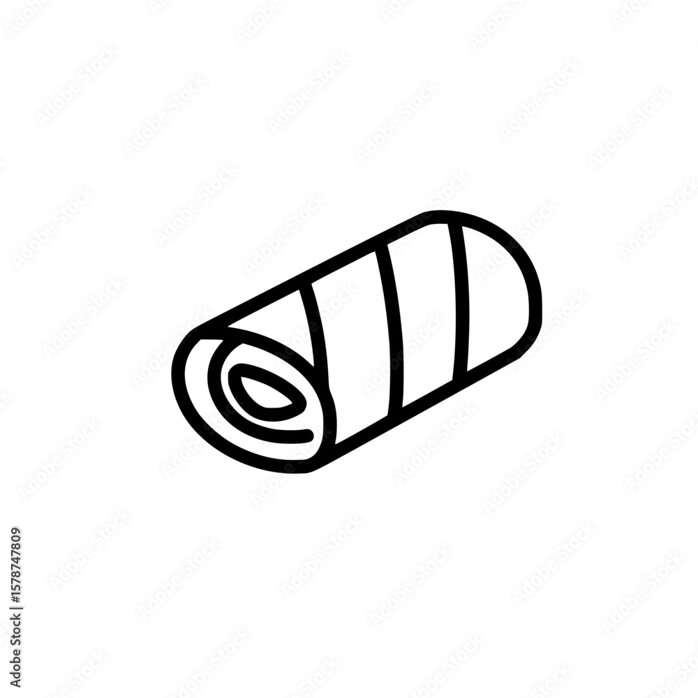 Aufkleber simple vector linear icon of a spring roll in minimalist style