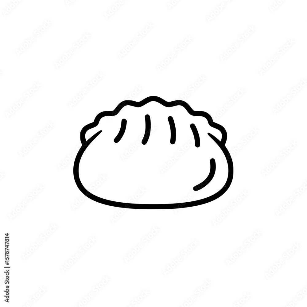 Aufkleber dumpling simple vector linear icon concept