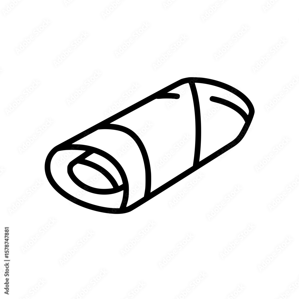 Aufkleber spring roll simple vector linear icon in black outline style