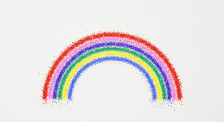 虹色パウダー 鮮やか虹 水彩画風 背景白. AI Generated