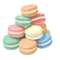 Pastel Macarons Stack, Delicious Sweet Treats