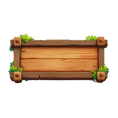 wooden sign on white background