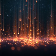 Fototapeta premium Abstract Background of Glowing Vertical Lines with Bokeh Effect