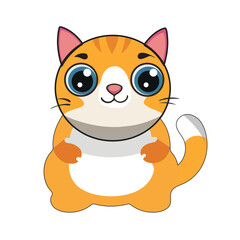 Beautiful Brown Cat with Bright Eyes A stunning brown cat with sleek, glossy fur and captivating amber eyes sitting gracefully. The feline exudes elegance and calmness, with soft whiskers, pointed ear