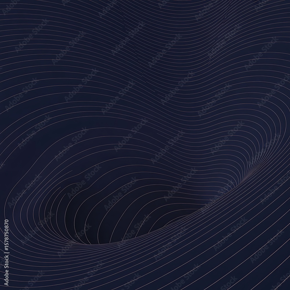 Fototapete an abstract dark background features curved lines and dots, creating a modern and futuristic texture