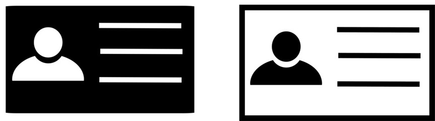  ID card icon, Identification card, Employee clerk card, Design for website and mobile app