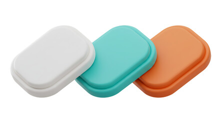 Interlocking Pastel Rectangular Blocks in White Teal and Orange.