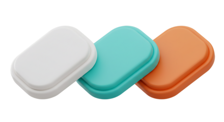 Interlocking Pastel Rectangular Blocks in White Teal and Orange.