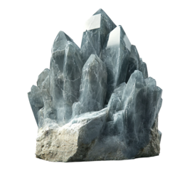 A large, grey rock with a white tip