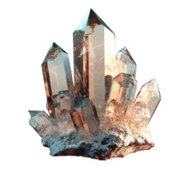 A large crystal formation with a white background