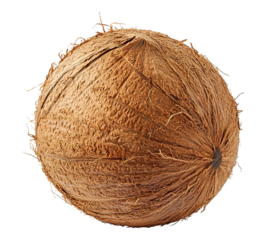 A large brown coconut with a pointed top