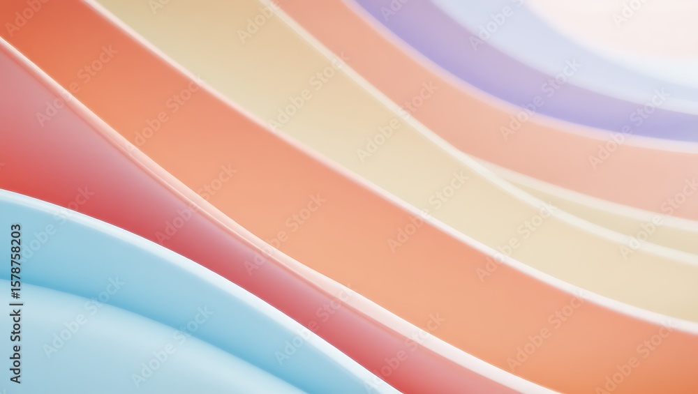 Aufkleber pastel waves of color, abstract background with soft gradient lines