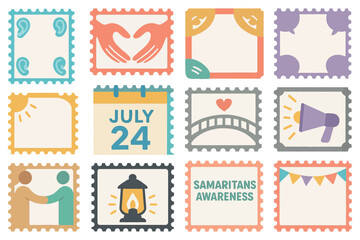 Samaritans Awareness Day Support Symbols Vector Icons Collection
