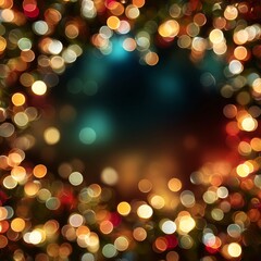 Obraz premium Colorful Bokeh Effect with Red, Green, and Yellow Lights Background