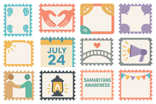 Samaritans Awareness Day Support Symbols Vector Icons Collection - Powered by Adobe