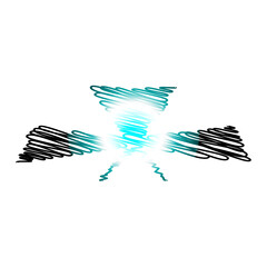 abstract blue and white