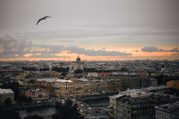 Saint Petersburg, Russia. View of a bustling street in the historical center of Saint Petersburg....