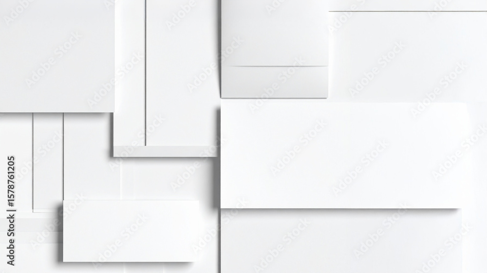 Poster clean, modern abstract background featuring a seamless pattern of layered white and light grey geome