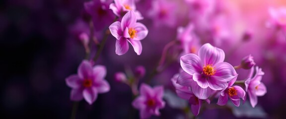 Obraz premium Abstract swirling purple floral background, soft focus , nature, design element, pastel