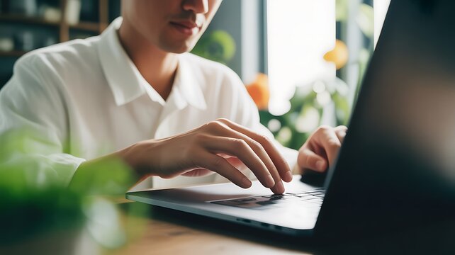 Businessman on laptop - Powered by Adobe