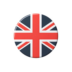 Red White and Blue British Flag Button