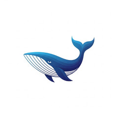 Fototapeta premium Modern Blue Whale Logo Design