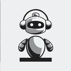 Fototapeta premium Robot black and white Art & Illustration